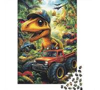 Cartoon Dinosaur Adventure 1000 Piece Jigsaw Puzzle Paper for Adults Jungle Exploration Scene Puzzle Game for Family Home Decor Gift 52x38cm/1000pcs