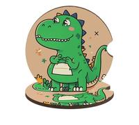 Cartoon Dinosaur Car Coasters for Cup Holders 2 Pack Absorbent Drink Coaster Wooden Coasters with Cork Base Universal Fit Cup Holder Inserts for Car Interior Protection