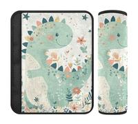 Cartoon Dinosaur Childlike Doodle Style Pastel Colors car seat Strap & Belt Covers,Stop seat Belt Cutting into Neck,car Accessories for SUV Auto Most Cars funda para cinturón de