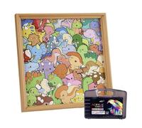 Cartoon Dinosaur Doodle Puzzle Intelligence Hand-drawn Wooden Animal Graffiti and puzzles Jigsaw Jigsaw coloring
