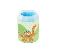 Cartoon Dinosaur Green Mountain Reusable Paw Cleaner with Silicone Brush Soft Pets Supplies and Accessories for Dogs Cats