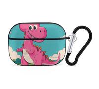 Cartoon Dinosaur Images AirPod Pro Case, Anti Scratch Hard PC Cover with Keychain, AirPod Pro 2nd/1st Case Accessories for Women Men, Black-Style