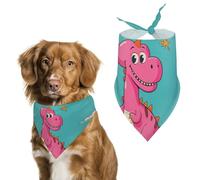 Cartoon Dinosaur Images Dog Bandanas for Feeding Grooming, Triangle Pet Bibs Washable Pets Scarf for Cats & Dogs