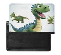 Cartoon Dinosaur Images Passport Holder & Travel Wallet Passport Cover Protector Essentials with Credit Card Slots