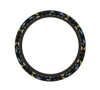 Cartoon Dinosaur Images Print Car Steering Wheel Protector Non-Slip Cute Fit Cars Trucks Driver Easy Installation