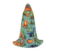 Cartoon Dinosaur Images Print Halloween Costume Clothes Halloween Medieval Costume Cape For Women Men Renaissance Hooded Cloak