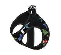 Cartoon Dinosaur Images Print Harness Leash Set For Cat Dog, Reflective Adjustable Escape-Proof Vest Lead With Soft Breathable Mesh, For Small Pets And Kitten Puppy