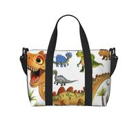 Cartoon Dinosaur Images Print Travel Duffel Bag, Lightweight Water-Resistant Weekender Spacious Gym & Travel Bag for Men, Women & Teens