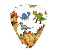 Cartoon Dinosaur Images Printed Guitar Picks 12-Piece Set - Comfortable, Versatile Plectrum for All Guitar Styles & Players