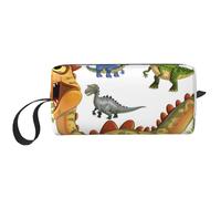 Cartoon Dinosaur Images Printed Makeup Bag Simple Travel Cosmetic Bags Waterproof Cosmetic Case Toiletry Bag Organizer for Women Mom Girls