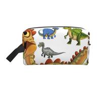 Cartoon Dinosaur Images Printed Makeup Bag Travel Portable Cosmetic Bag Large Capacity Makeup Case Toiletry Handbag Organiser for Women