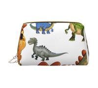 Cartoon Dinosaur Images Printed Small Makeup Bag Portable Leather Make up Bag Travel Zipper Cosmetic Bags Organizer for Women