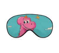 Cartoon Dinosaur Images Sleep Mask for Women Men, Soft Eye Mask with Adjustable Strap for Sleeping, Light Blocking Travel Blindfold for Nap Comfortable Eye Cover for Home Office