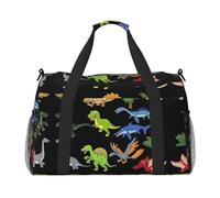 Cartoon Dinosaur Images Travel Duffel Bag Weekend Bag Weekender Overnight Carry On Hand Bag Workout Sport Hospital