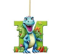 Cartoon Dinosaur Letter Christmas Ornament 3D Acrylic Christmas Tree Decoration Pendant Dinosaur Theme Party Decoration Dinosaur Pendant