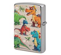 Cartoon Dinosaur Lighter Case, Personalized Metal Lighter Sleeve, Double-Sided Lighters Cover for Standard Lighters, Stylish & Unique Idea