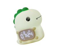 Cartoon Dinosaur Nightlight Electronic Timer Alarm Clock with Silicone Soft Body and 2000mAh Battery for Bedroom Baby Room and Travel Use Cartoon Nightlight Alarm Clock