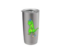 Cartoon Dinosaur Playing Golf - Golfer Stainless Steel Insulated Tumbler