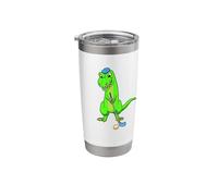 Cartoon Dinosaur Playing Golf - Golfer Stainless Steel Insulated Tumbler