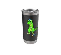 Cartoon Dinosaur Playing Golf - Golfer Stainless Steel Insulated Tumbler