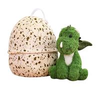 Cartoon Dinosaur Plush Toy Stuffed Flying Dragon Doll with Wings Inside Soft Simulation Dino Egg Plushie for Boys Girls Kids Room Decor Surprise Animal Figure Set 20x25cm