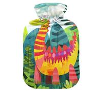 Cartoon Dinosaur Prehistoric Jungle hot Waterbottle with Soft Cover, 1L Water Bottle Bag for Hot and Cold Therapies, Period Cramps, bolsas para agua Caliente