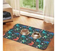 Cartoon Dinosaur Printing Feeding Mat For Dogs Cats Pet Absorbent Leather Tablecloth 23.62in*15.75in Cat Dog