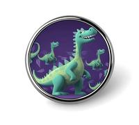Cartoon Dinosaur Round Badge Cute Brooch Hats Jackets Decor Personalized Lapel Pin Clothing Jewelry Accessories for Wedding Party Gift
