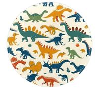 Cartoon Dinosaur Silhouettes Pattern (1) Round Area Rug Non-Slip Washable Floor Mat for Living Room Bedroom Entryway