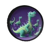 Cartoon Dinosaur Spare Tire Cover PVC Leather Spare Wheel Cover Dustproof Waterproof Jeep Tire Cover for 28inch Camper, RV Trailer, Truck, SUV Fit Diameter 28-34 Inch