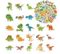 Cartoon Dinosaur Stickers, Assorted Pre-Cut Creature Designs, Multicolour