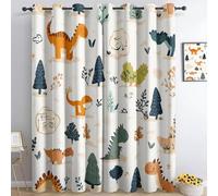 Cartoon Dinosaurs Blackout Curtains For Bedroom 3D Print Thermal Insulated Noise Reducting Eyelet Curtain Drapes 2 Panels For Living Room Kids Room Curtains W52 X L63 Inch