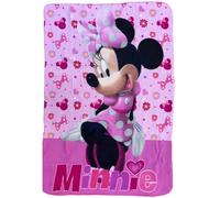 CARTOON Disney Minnie Mouse Children's Blanket 100 x 140 cm Soft Fleece Blanket 100% Polyester 220 GSM Warm and Light Ideal for Nursery Cot or Sofa
