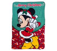 CARTOON Disney Minnie Mouse Children's Blanket Christmas Theme 100 x 140 cm Soft Fleece Blanket 100% Polyester 220 GSM Warm and Light Ideal for Nursery Cot or Sofa