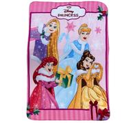CARTOON Disney Princesses Children's Blanket Christmas Theme 100 x 140 cm Soft Fleece Blanket 100% Polyester 220 GSM Warm and Light Ideal for Nursery Cot or Sofa