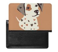 Cartoon Dog Avatar Passport Holder with 3 Card Slots, Portable PU Leather Travel Wallet, Slim Protective Cover for Passport, ID, Credit Cards