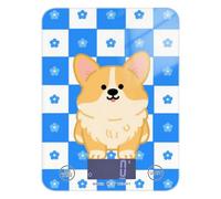 Cartoon Dog Blue White Grid Waterproof Scale Food 11lb/0.18oz, 5kg/5g Kitchen Scale for Home use with 4 Unit for Weight Loss Weight Loss Keto (Batteries not Included)