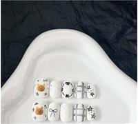 Cartoon dog, bow tie style,Handmade nails(XS)