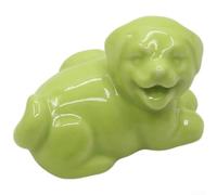 Cartoon Dog Cabinet Handle for Puppies, 5.5 x 3.2 x 3.7 cm Porcelain & Copper Drawer Pull, Colorful Dopamine Design, Easy-Install Knob for Wardrobes, Kitchen Cabinets and TV Stands(Green)