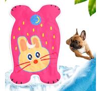 Cartoon Dog Cooling Mat Self Cool Pad Cute Animal Print Ice Gel Pet Bed Non-Slip Waterproof Durable Indoor & Outdoor Comfy Summer (Pink Bunny, Large)