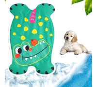 Cartoon Dog Cooling Mat Self Cool Pad Cute Animal Print Ice Gel Pet Bed Non-Slip Waterproof Durable Indoor & Outdoor Comfy Summer (Green Crocodile, Large)