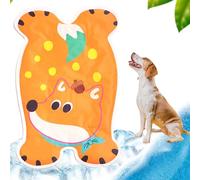 Cartoon Dog Cooling Mat Self Cool Pad Cute Animal Print Ice Gel Pet Bed Non-Slip Waterproof Durable Indoor & Outdoor Comfy Summer (Orange Fox, Medium)
