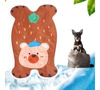 Cartoon Dog Cooling Mat Self Cool Pad Cute Animal Print Ice Gel Pet Bed Non-Slip Waterproof Durable Indoor & Outdoor Comfy Summer (Brown Pig, Medium)