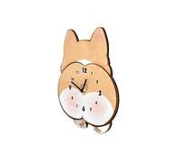 Cartoon Dog Corgi Rocking Clock Room and Bedroom Decorative Clock Cute Silent Wall Clock