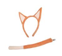 Cartoon Dog Ears Plush Headband And Tail Set For Kids Halloween Cosplay Costume Accessories Birthday Party Supplies Novelty Pet Themed Headwear