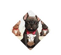 Cartoon dog french bulldog Car Air Fresheners Cards 4 Pcs Long Lasting Car Fresheners Gifts for Men Women Auto Aromatherapy Tablets Hanging Scented Card Rearview Mirror Pendant - Lavender Scent