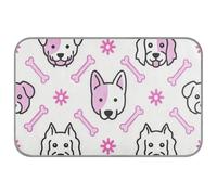 Cartoon Dog Heads and Bone Simple Line Summer cooling mat for dog Self Cooling 38" x 23" cool mats for chicken outdoors non slip manta refrescante para perro M