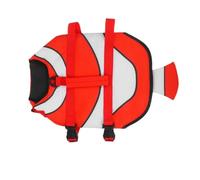 Cartoon Dog Life Jacket, Adjustable High Visibility Easy Grab Float Coat (L, Red Fish)