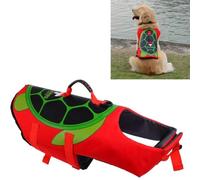 Cartoon Dog Life Jacket, Adjustable High Visibility Easy Grab Float Coat (L, Tortoise)