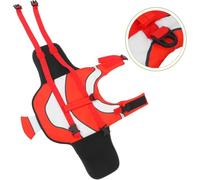 Cartoon Dog Life Jacket | Adjustable Pet Float Coat with Handle | High Visibility Swim Vest with Foam Padding | Quick-Release Buckles | Sizes S to XL (L, Red Clown Fish)